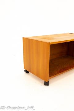 Mid Century Teak Rolling Record Storage Media Console - 1871316