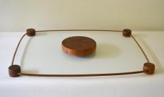 Mid Century Teak and Glass Tray - 2187488