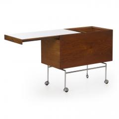 Mid Century Teak and Metal Serving Bar Cart probably Danish - 809285