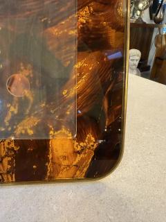 Mid Century Tortoiseshell Lucite and Brass Picture Frame 1970s - 4518816