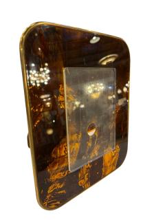 Mid Century Tortoiseshell Lucite and Brass Picture Frame 1970s - 4521665