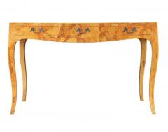Mid Century Transitional Modern Italian Burl Console Table Desk or Entry Table - 3192864