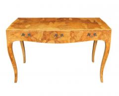 Mid Century Transitional Modern Italian Burl Console Table Desk or Entry Table - 3192866