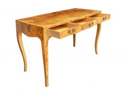 Mid Century Transitional Modern Italian Burl Console Table Desk or Entry Table - 3192907