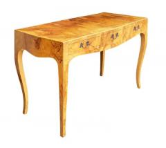 Mid Century Transitional Modern Italian Burl Console Table Desk or Entry Table - 3192911