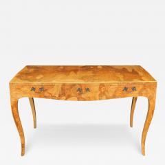 Mid Century Transitional Modern Italian Burl Console Table Desk or Entry Table - 3194637