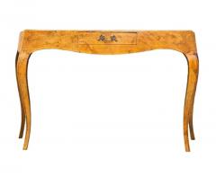 Mid Century Transitional Modern Italian Burl Console Table Desk or Entry Table - 3708498