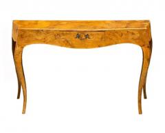 Mid Century Transitional Modern Italian Burl Console Table Desk or Entry Table - 3708500