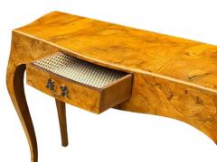 Mid Century Transitional Modern Italian Burl Console Table Desk or Entry Table - 3708513