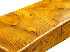 Mid Century Transitional Modern Italian Burl Console Table Desk or Entry Table - 3708517