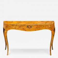 Mid Century Transitional Modern Italian Burl Console Table Desk or Entry Table - 3709388