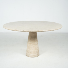 Mid Century Travertine Dining Table in style of Angelo Mangiarotti Italy 1970s - 4339998