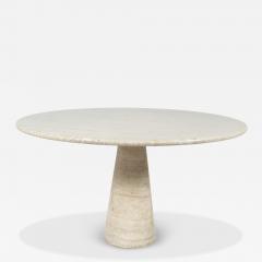 Mid Century Travertine Dining Table in style of Angelo Mangiarotti Italy 1970s - 4344561