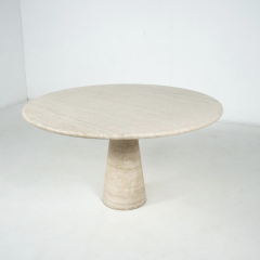 Mid Century Travertine Dining Table in style of Angelo Mangiarotti Italy 1970s - 4345076
