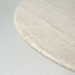 Mid Century Travertine Dining Table in style of Angelo Mangiarotti Italy 1970s - 4345078