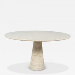 Mid Century Travertine Dining Table in style of Angelo Mangiarotti Italy 1970s - 4345170