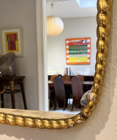 Mid Century Twisted Gilded Wood Mirror attribued to Osvaldo Borsani 1950s - 4245028