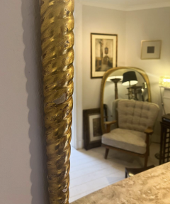 Mid Century Twisted Gilded Wood Mirror attribued to Osvaldo Borsani 1950s - 4245031
