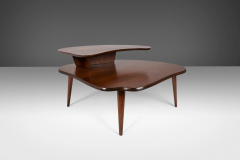 Mid Century Two Tiered Coffee Table in Oak Stained Walnut after Paul Laszlo - 2563547
