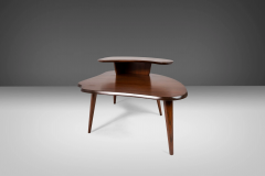 Mid Century Two Tiered Coffee Table in Oak Stained Walnut after Paul Laszlo - 2563580