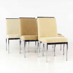 Mid Century Upholstered Chrome Dining Chairs Set of 6 - 3691560