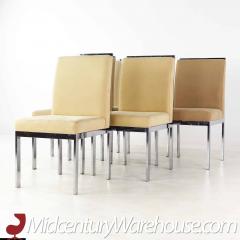 Mid Century Upholstered Chrome Dining Chairs Set of 6 - 3691562