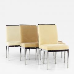 Mid Century Upholstered Chrome Dining Chairs Set of 6 - 4648549