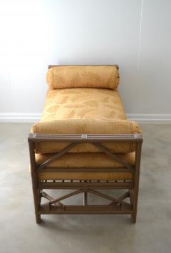 Mid Century Upholstered Rattan Bench - 2230575