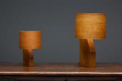 Mid Century Veneer Table Lamp 1960s - 4606552
