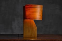 Mid Century Veneer Table Lamp 1960s - 4606578
