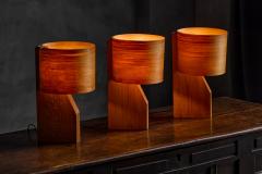 Mid Century Veneer Table Lamp 1960s - 4606579