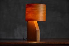 Mid Century Veneer Table Lamp 1960s - 4606580