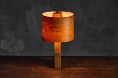 Mid Century Veneer Table Lamp 1960s - 4606584
