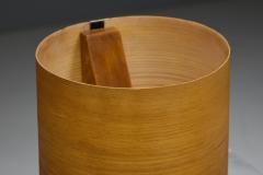 Mid Century Veneer Table Lamp France 1960s - 4364254