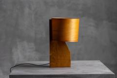 Mid Century Veneer Table Lamp France 1960s - 4364271