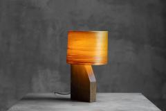 Mid Century Veneer Table Lamp France 1960s - 4364303