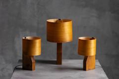 Mid Century Veneer Table Lamp France 1960s - 4364324