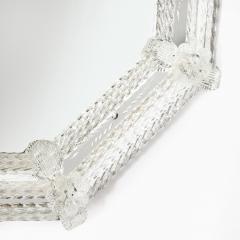 Mid Century Venetian Braided Glass Rods Reversed Etched Octagonal Mirror - 4745245