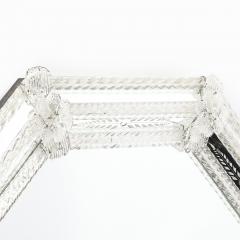 Mid Century Venetian Braided Glass Rods Reversed Etched Octagonal Mirror - 4745249