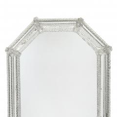 Mid Century Venetian Braided Glass Rods Reversed Etched Octagonal Mirror - 4745265