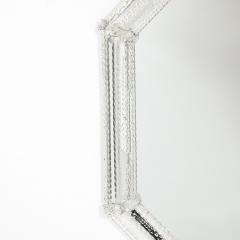 Mid Century Venetian Braided Glass Rods Reversed Etched Octagonal Mirror - 4745291