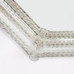 Mid Century Venetian Braided Glass Rods Reversed Etched Octagonal Mirror - 4745295