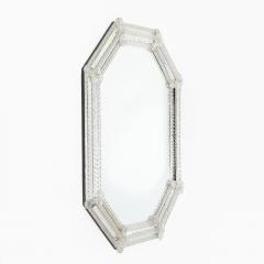 Mid Century Venetian Braided Glass Rods Reversed Etched Octagonal Mirror - 4745298