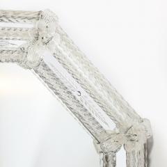 Mid Century Venetian Braided Glass Rods Reversed Etched Octagonal Mirror - 4745303