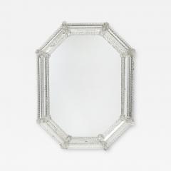 Mid Century Venetian Braided Glass Rods Reversed Etched Octagonal Mirror - 4746372
