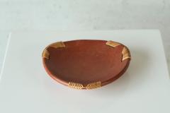 Mid Century Vide Poche in Terracotta and Straw 1960s - 4582777