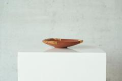 Mid Century Vide Poche in Terracotta and Straw 1960s - 4582784