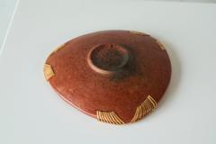 Mid Century Vide Poche in Terracotta and Straw 1960s - 4582791