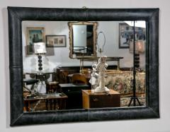 Mid Century Wall Mirror Decorated Distressed Leather Upholstered Frame - 2965751