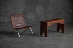 Mid Century Walnut Bench France Late 20th Century - 4342223